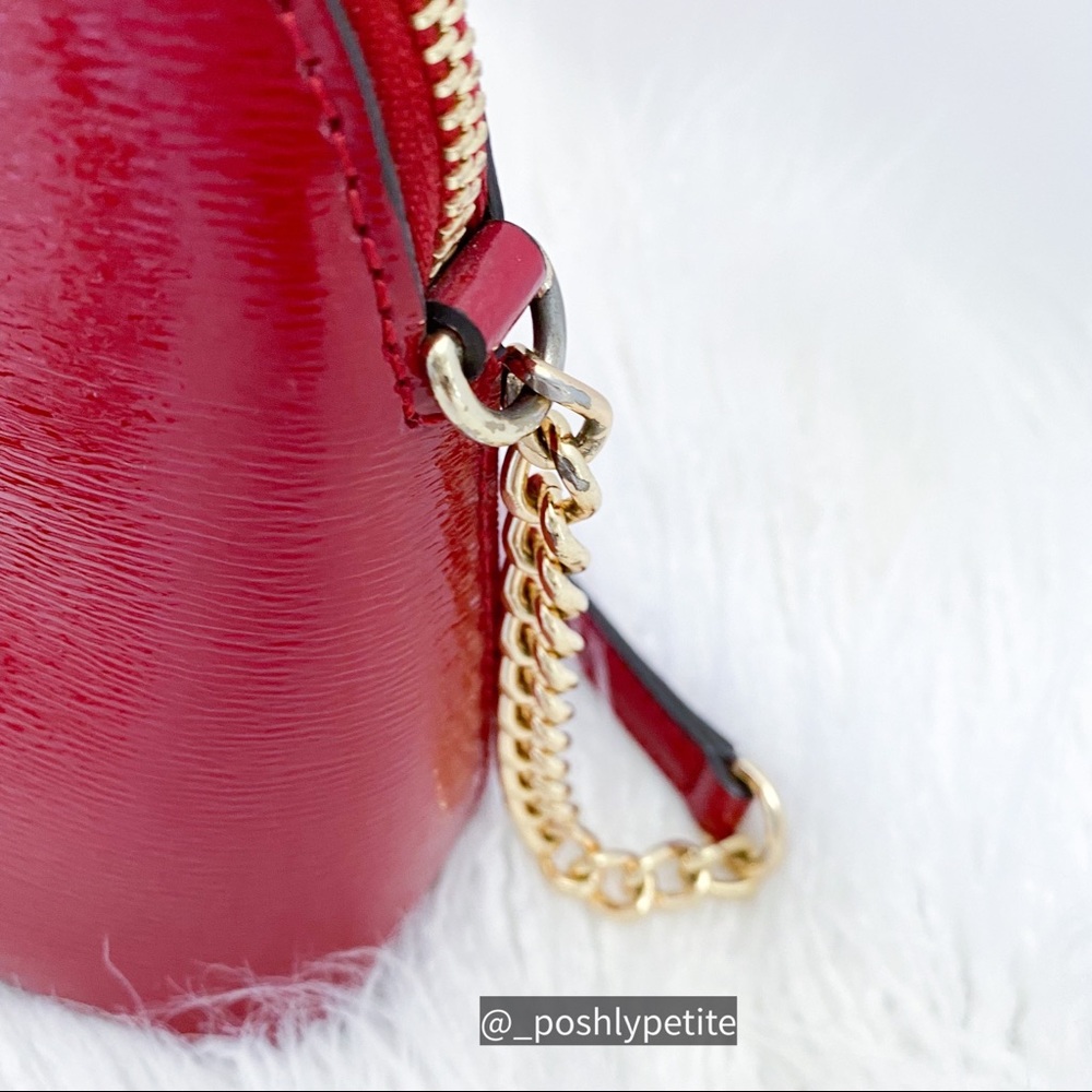 Michael Kors Authentic red & black patent dome crossbody purse  bundle deal - Picture 13 of 16